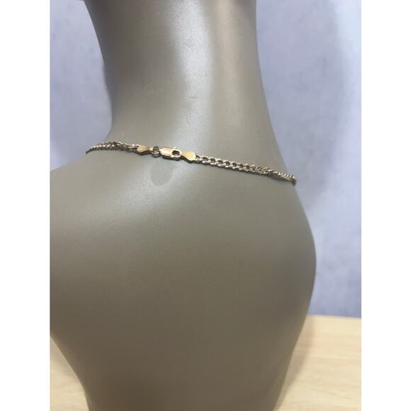 Vintage 925 Italy Gold Tone Rhinestone Cross Pendant Necklace - Picture 2 of 10